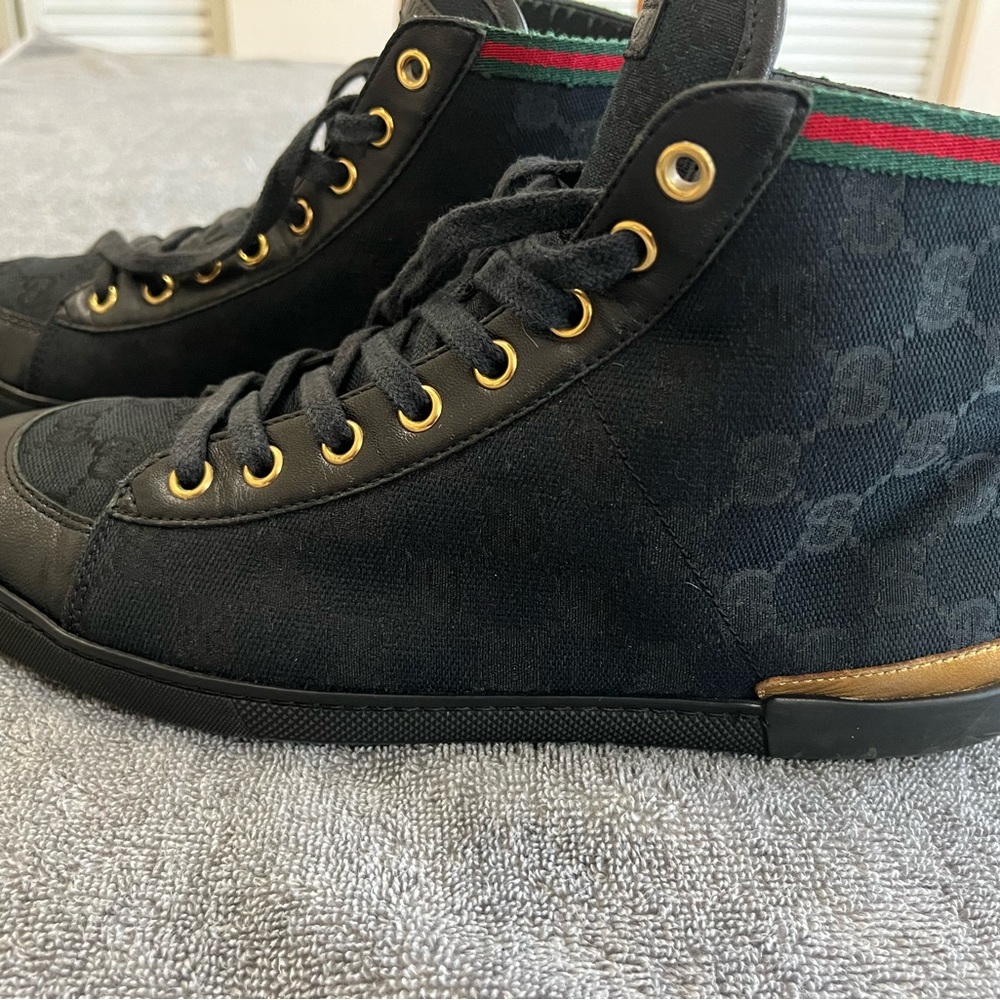 Gucci Black Canvas High-Top
Sneakers - Picture 1 of 7